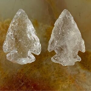 Clear Quartz Hand Knapped Crystal Arrowheads Modern Stone Carving Crafts Jewelry